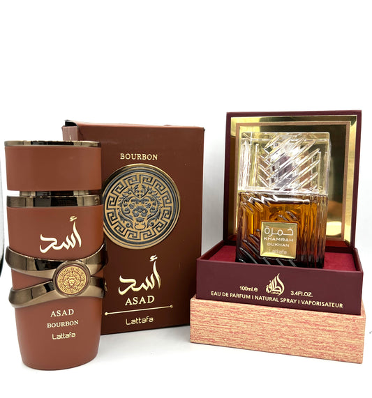 Pack Parfum®"Khumrah Dhukhan"et"Asad Bourbon"
